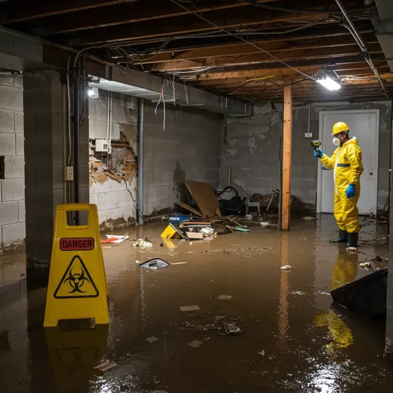 Flooded Basement Electrical Hazard in West Freehold, NJ Property